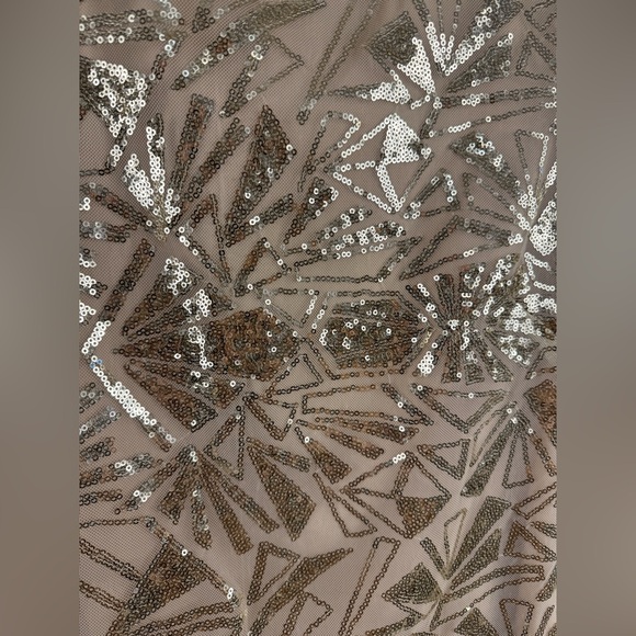 Vince Camuto Gold Sequin Shift Dress Champagne - Picture 5 of 7